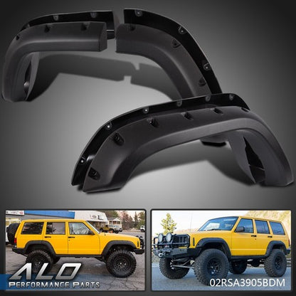 Solid Spare Fit For 84-01 Cherokee XJ 4-Door Pocket Rivet Off-road Wheel Wide Fender Flares