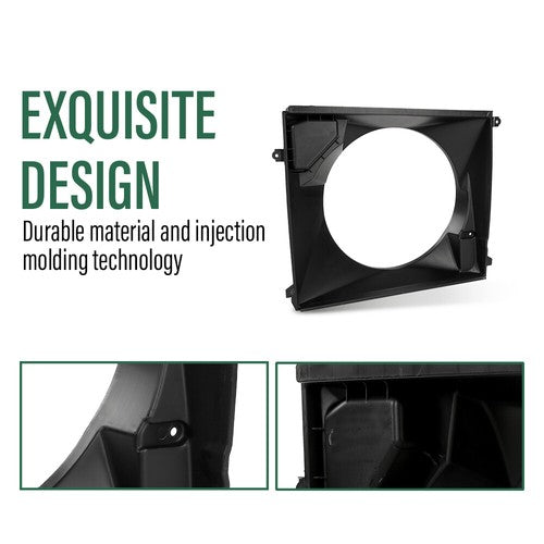 Solid Spare Black Radiator Fan Shroud With Coolant Reservoir Fit For Toyota Tacoma 2005-2015