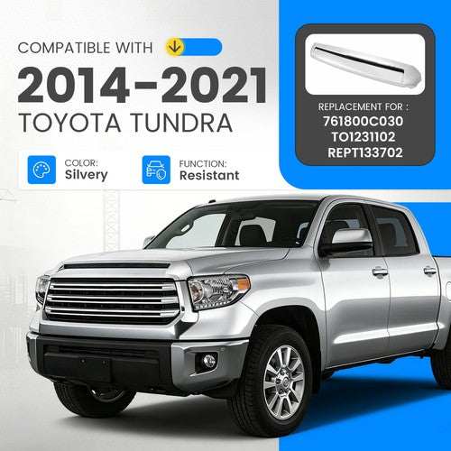 Solid Spare Chrome Front Upper Hood Bulge Molding Grille Trim For Toyota Tundra 2014-2021