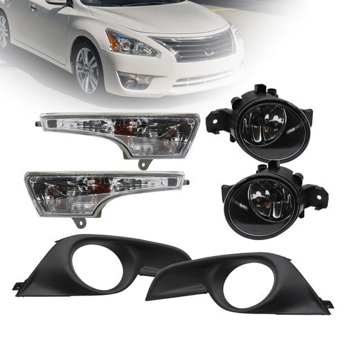 Fog Lights & Corner Turn Signal Lamps w/o Wiring Set For 2013-2015 Nissan Altima