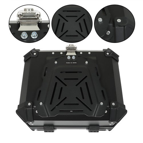 Solid Spare Motorcycle Aluminum Trunk Rear Top Case Luggage Tour Tail Tool Box Lock 22L