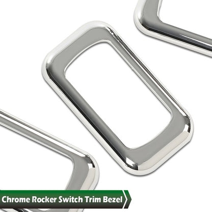 Solid Spare 3pcs Chrome Rocker Switch Trim Bezel Fit For Peterbilt Kenworth Freightliner