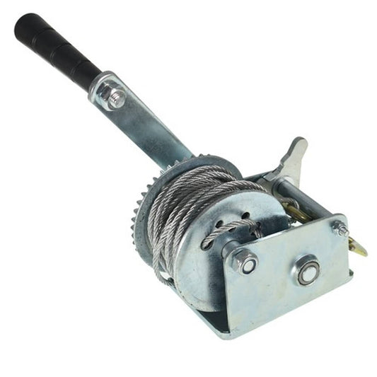 Solid Spare New Heavy Duty Hand Winch 800lbs Crank Cable Gear Winch With Rope Hook 13FT