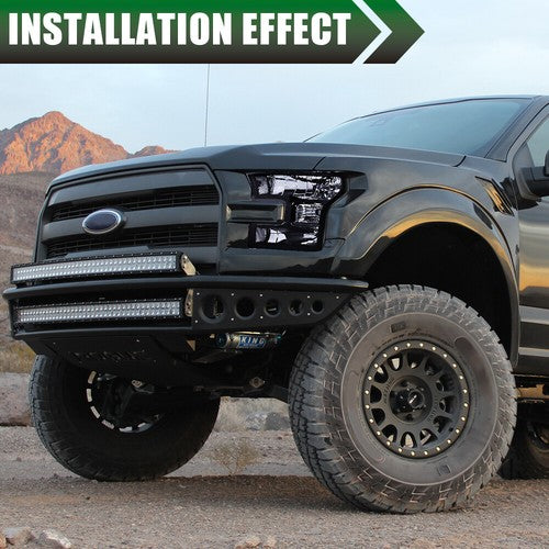 Solid Spare Fit For 15-17 Ford F-150 Smoke Lens Chrome Housing Headlights Headamps LH RH