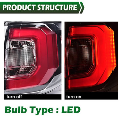 Solid Spare Fit For 2013-2016 GMC Acadia Tail Light Brake Stop Lights Rear Lamps Taillamps