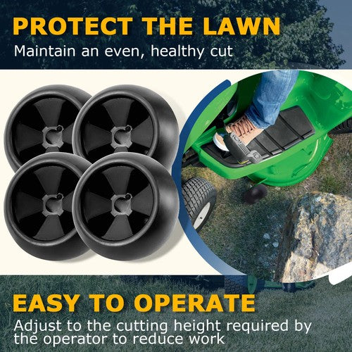 Solid Spare 4PCS Deck Wheel Kit W/ Hardware For John Deere #AM133602 #M111489 #M84690
