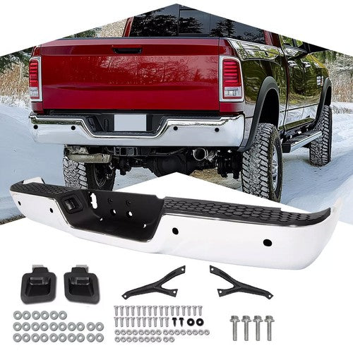Solid Spare Chrome Rear Bumper Assembly For Ram 2500 3500 2013-2018 With Sensor Holes