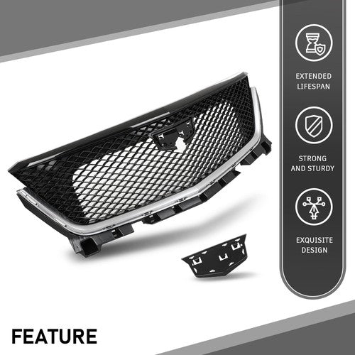 Solid Spare Fit For 2020-2025 Cadillac XT6 Sport Front Bumper Lower Grille Black & Chrome