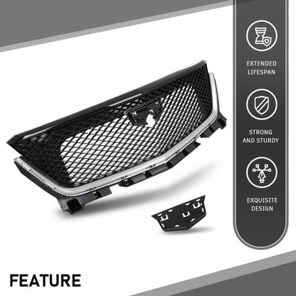 Solid Spare Fit For 2020-2025 Cadillac XT6 Sport Front Bumper Lower Grille Black & Chrome