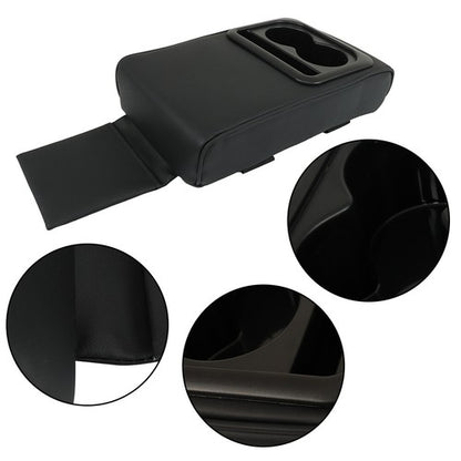 Solid Spare Center Console Armrest Pillow Storage Bag W/ Cup And Phone Holder For Most Cars