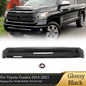 Gloss Black Front Upper Hood Bulge Molding Grille Trim For Toyota Tundra 14-2021