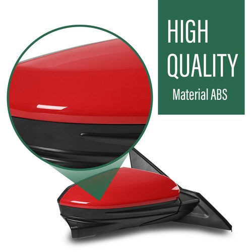 Solid Spare Fit For Honda Civic Sedan 16-2020 Red Mirror Power Heated Camera Passenger Side