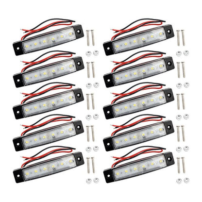 Solid Spare 10× Marine Boat 12V-24V 6 LED Lamp White Waterproof Light Stern Transom Lights