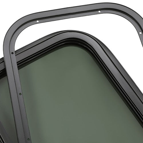 Solid Spare Vertical RV Window Cargo Trailer w/Trim Ring Screws Tinted Glass 12"X18"X1 1/2"