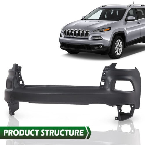 Solid Spare Fit For 2014-2018 Jeep Cherokee Front Upper Bumper Cover Replacement NEW