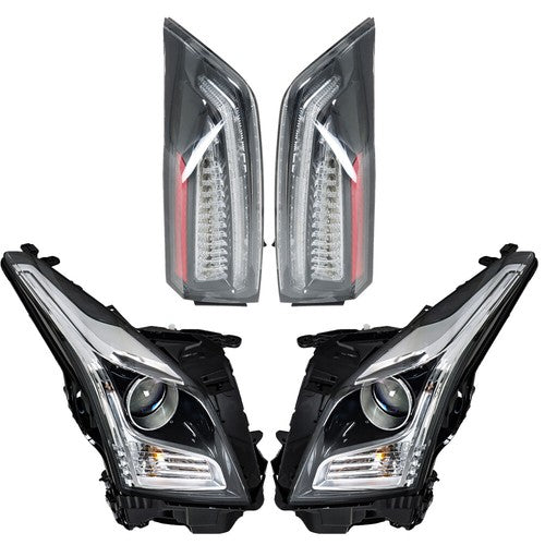 Solid Spare Left+Right Halogen Headlights Projector&Tail Lights For 2013-2018 Cadillac ATS