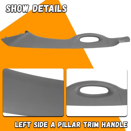 Solid Spare A Pillar Interior Trim Handle Driver Left Fit For 2004-2008 Ford F-150 Gray New