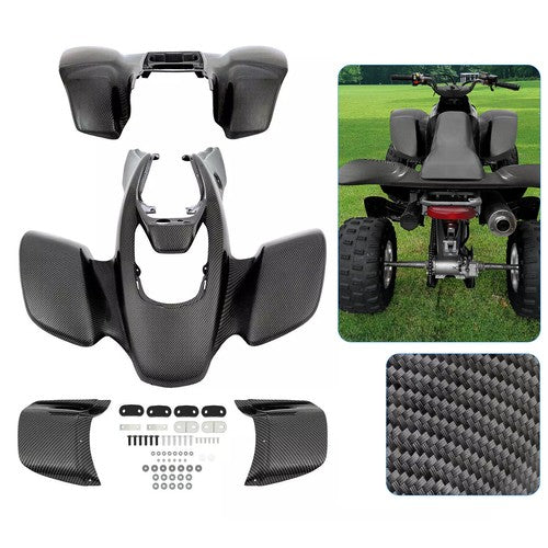 Solid Spare Black Carbon Fiber Front + Rear Fender For Honda TRX400EX TRX 400EX 1999-2004