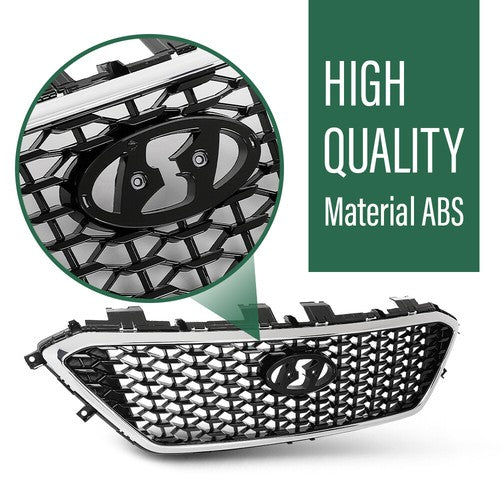 Solid Spare Fit For 2015-2017 Hyundai Sonata Front Bumper Upper Grille Grill W/O Radar Hole