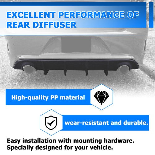 Solid Spare For 2015-23 Dodge Charger SRT Factory Style Rear Diffuser Bumper Valance Lip PP