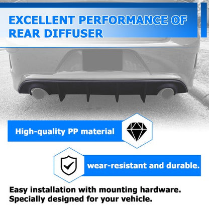 Solid Spare For 2015-23 Dodge Charger SRT Factory Style Rear Diffuser Bumper Valance Lip PP