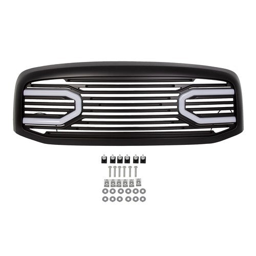 Solid Spare For Dodge RAM 2500 3500 1500 06-09 Front Hood Black Big Horn Grille+Shell+Light
