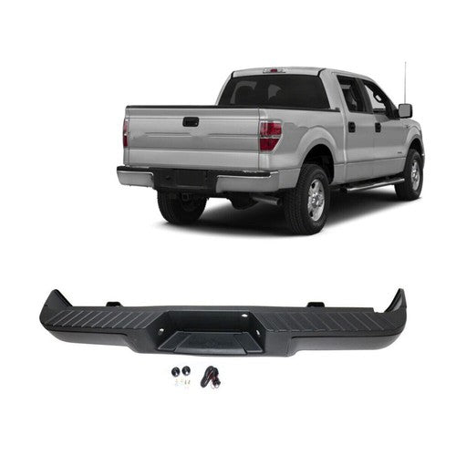 Solid Spare For Ford F-150 FX2 2009-2013 2014 Pickup Rear Step Bumper Assembly Black Steel