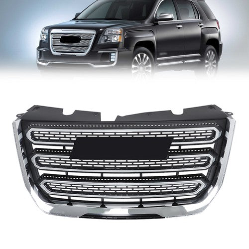 Solid Spare For GMC Terrain SLT 2016 2017 Chrome & Black Plastic Front Upper Bumper Grille