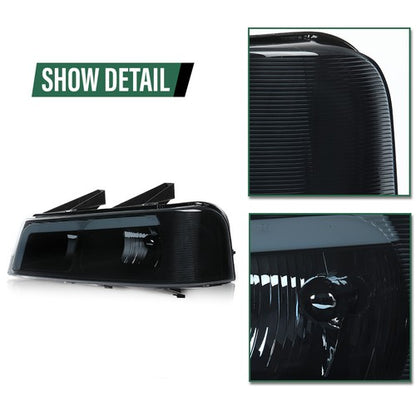 Solid Spare LED DRL Headlights Smoke Fit For 03-23 Chevrolet Express GMC Savana Van