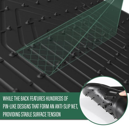 Solid Spare Fit For 16-24 Jeep Grand Cherokee Dodge Durango All Weather TPE Floor Mats Liner