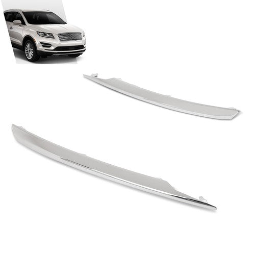 Solid Spare Front Bumper Driving Light Trim Left+Right Side Fit For 2015-2019 Lincoln MKC
