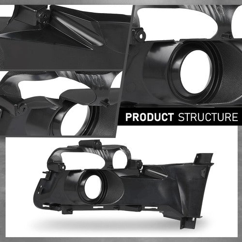 Solid Spare Fit For 2015-2017 Ford Mustang Fog Light Bezel Cover Trim Set Left & Right