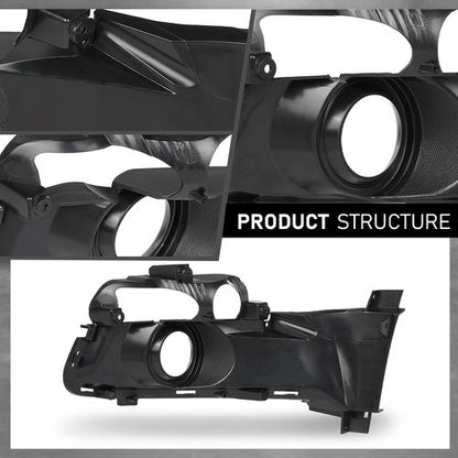 Solid Spare Fit For 2015-2017 Ford Mustang Fog Light Bezel Cover Trim Set Left & Right