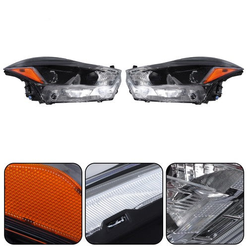 Solid Spare LH+RH Side Headlights Headlamps Clear Lens For Nissan Kicks SR 2018 2019 2020