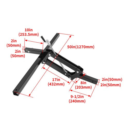 Solid Spare 50" Manual Implement 1-Point Lift For Tractor Universal Tow Behind 2'' Receiver