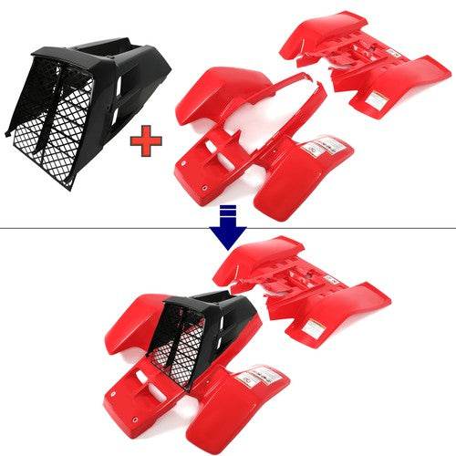 Solid Spare Fenders + Gas Tank Plastic + Grill Kits For Yamaha YFZ350 Banshee 350 1987-2006