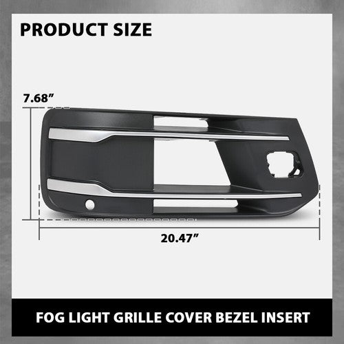 Solid Spare Fit For 2016 2017 2018 2019 Audi Q7 Fog Light Grille Bezel Insert Left+Right