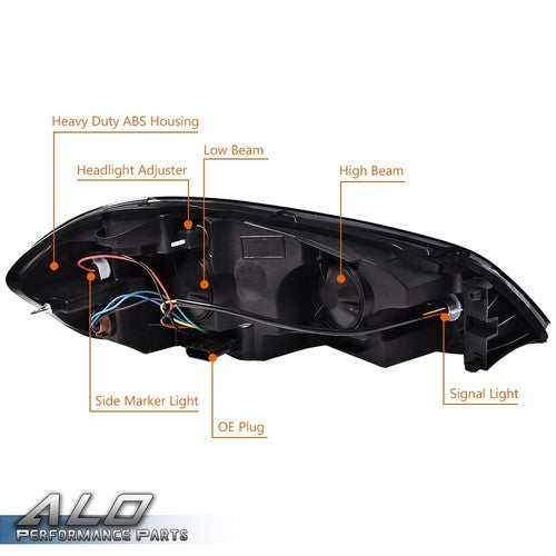 Solid Spare FIT FOR 2006-2016 CHEVY IMPALA LIMITED SMOKED /CLEAR CORNER HEADLIGHT HEAD LAMPS