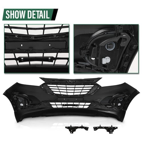 Solid Spare Fit For 2018-2021 Chevrolet Equinox Front Bumper+Grille+Fog Lights Full Set