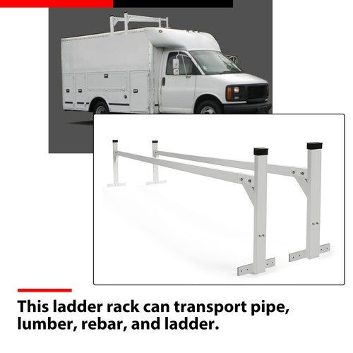 Solid Spare For Enclosed/Opened Trailer Cargo Adjustable Roof Mount Ladder Rack 4'-8.5'
