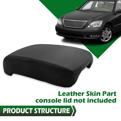 Solid Spare Fit For 2001-2006 Lexus LS430 Center Console Lid Armrest Cover Leather Black