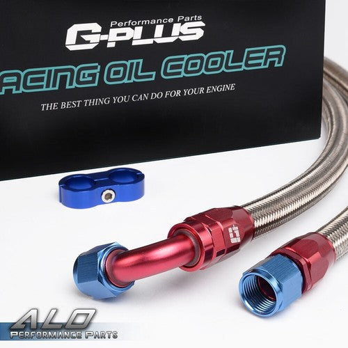 Solid Spare Universal 15 Row 10AN Engine Oil Cooler+Thermostat Adaptor Kit Aluminum