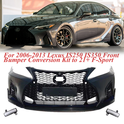 Fit Lexus IS250 IS350 06-13 Bumper Grill+Lip+Fog Light Conversion to 21+ F-Sport