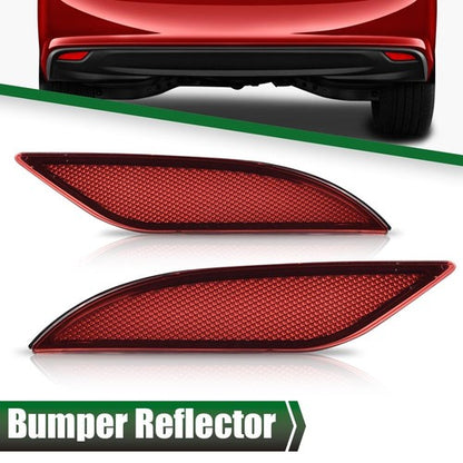 Solid Spare Fit For 16-2022 Chevrolet Malibu Rear Bumper Reflector Driver+Passenger Side Red