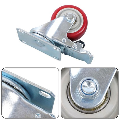 Solid Spare 3 Inch Industrial Heavy Duty Swivel Caster Wheels with Brake Set of 4 Safety