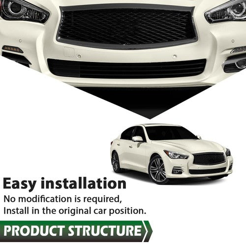Solid Spare Fit For 2014-2017 Infiniti Q50 Front Bumper Lower Grille Mesh Grill 622544HB0A