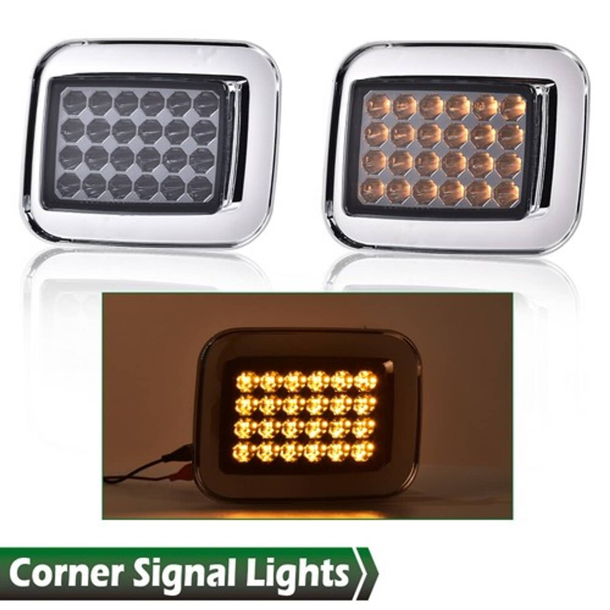 Solid Spare Fit For 03-09 Hummer H2 Smoke Lens LED Front Turn Signal Light Parking Lamp