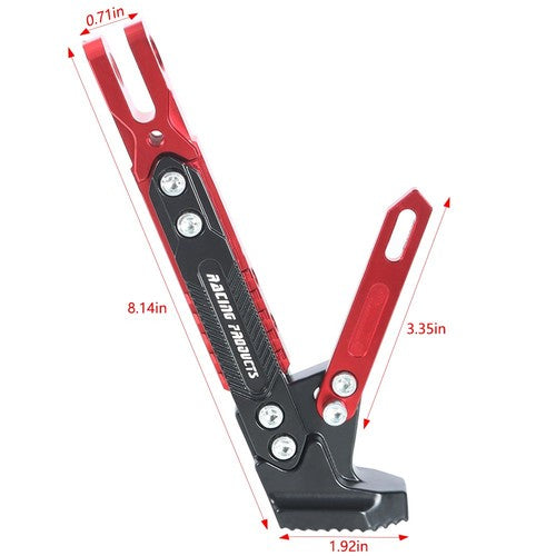 Solid Spare Red Adjustable Motorcycle CNC Aluminum Alloy Kickstand Foot Side Support Stand