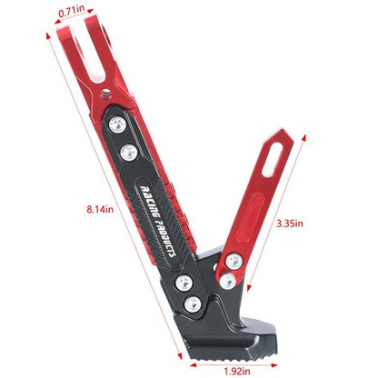 Solid Spare Red Adjustable Motorcycle CNC Aluminum Alloy Kickstand Foot Side Support Stand