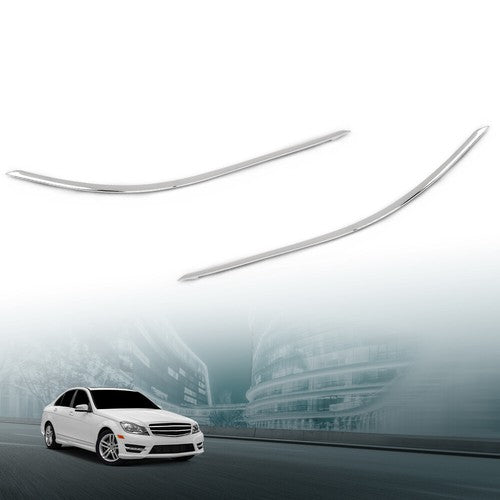 Solid Spare Front Bumper Trim Molding Left+Right Fit For 2012-2015 Benz C250 C300 C350